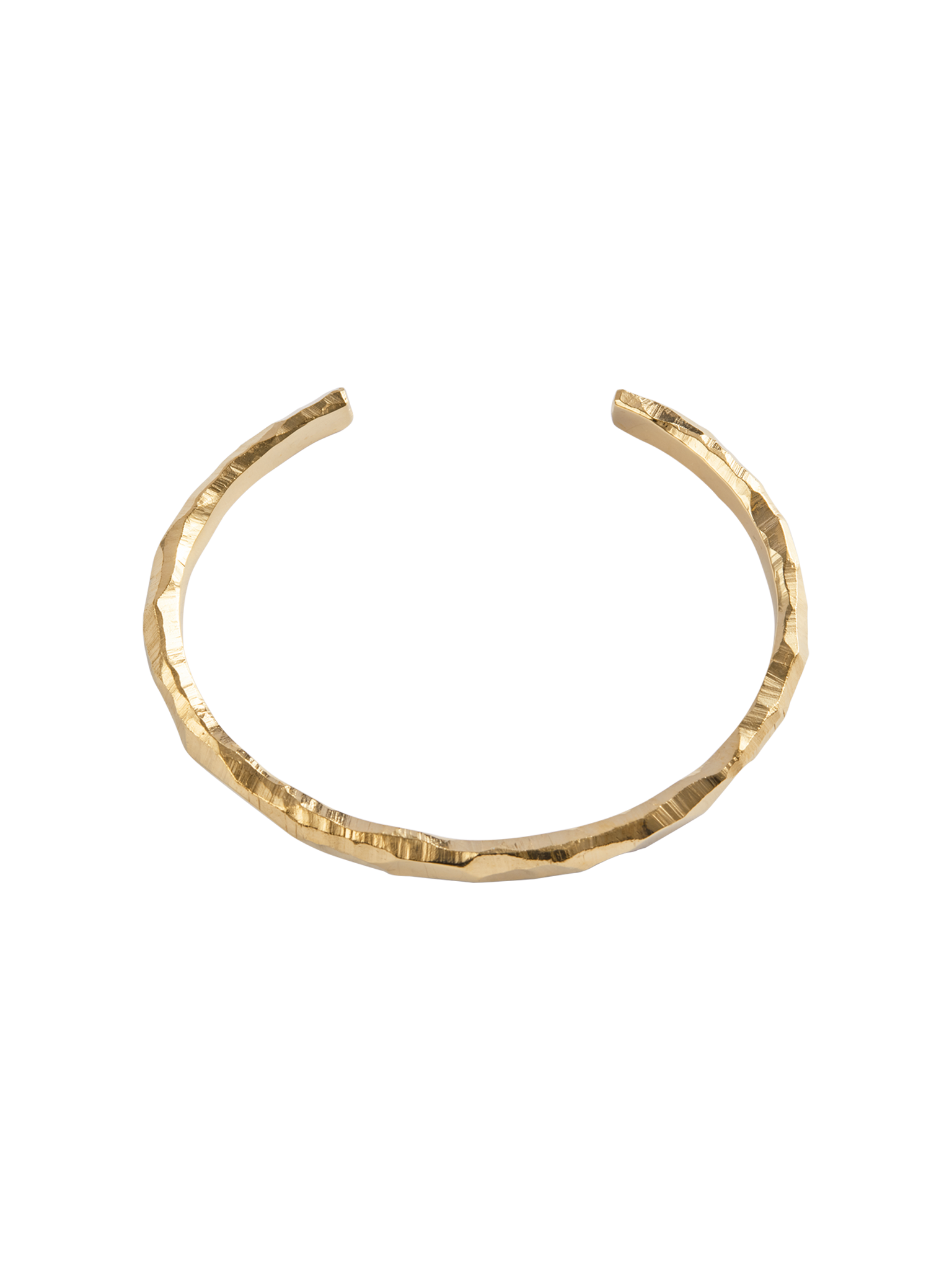 Rock open bangle in 18k yellow gold